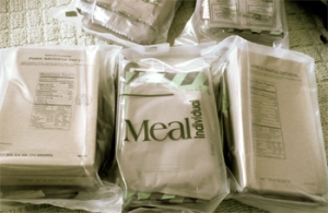 Meal packs in plastic wrap